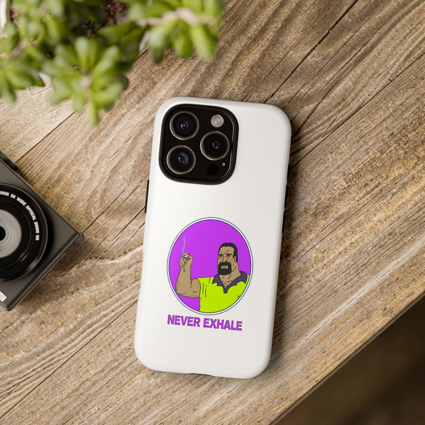 Never Exhale Phone Case (White)