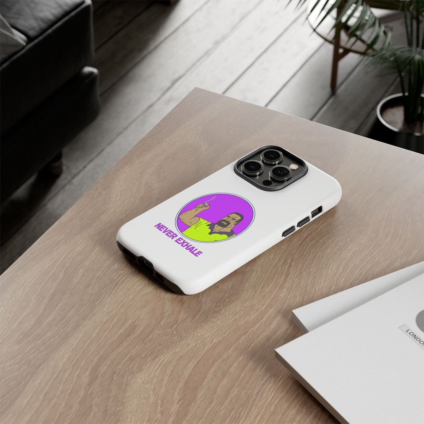 Never Exhale Phone Case (White)