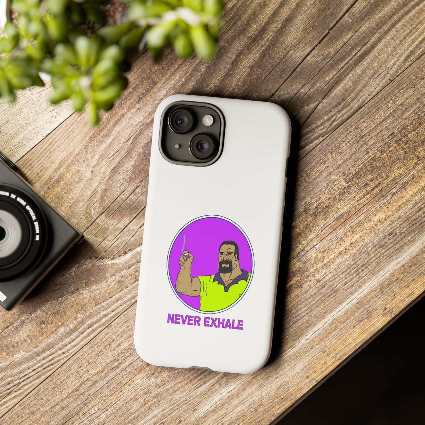 Never Exhale Phone Case (White)