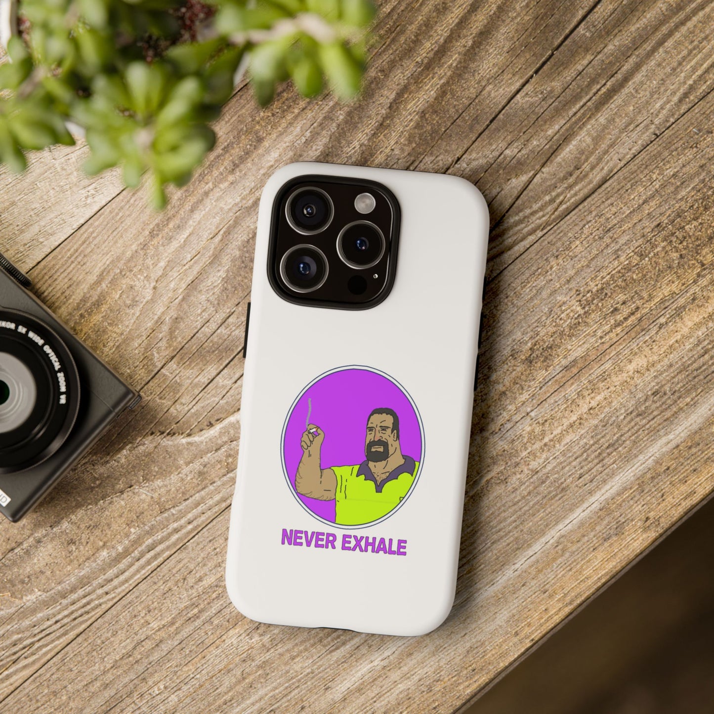 Never Exhale Phone Case (White)