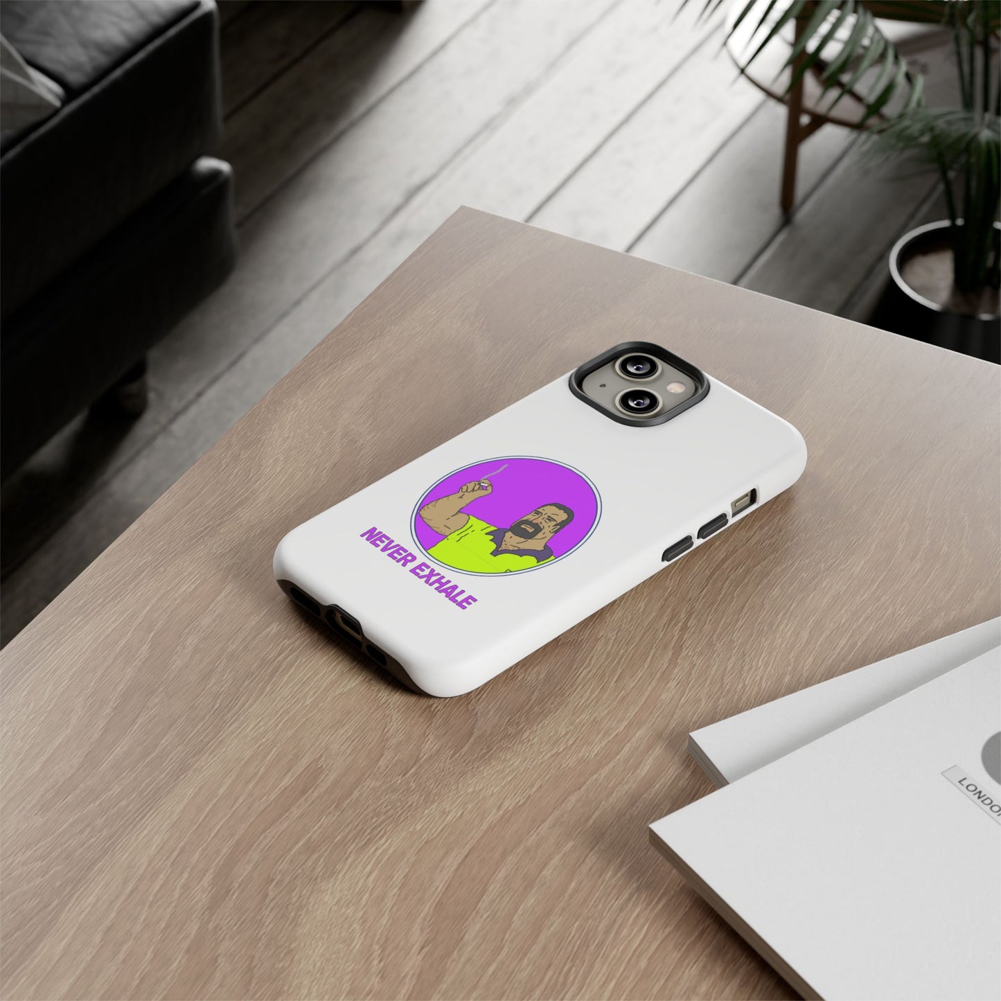 Never Exhale Phone Case (White)