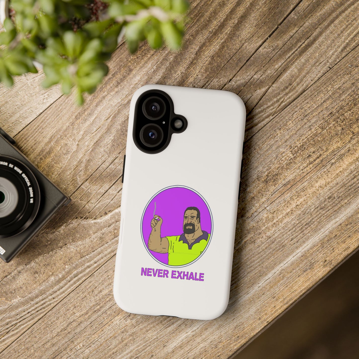 Never Exhale Phone Case (White)