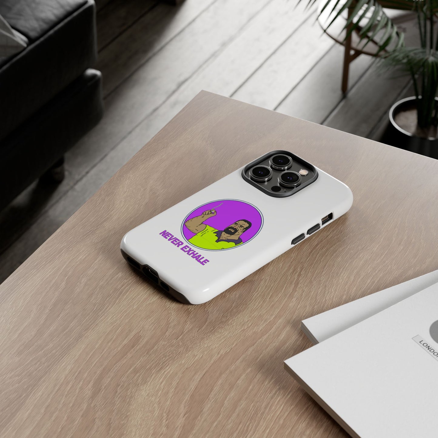 Never Exhale Phone Case (White)