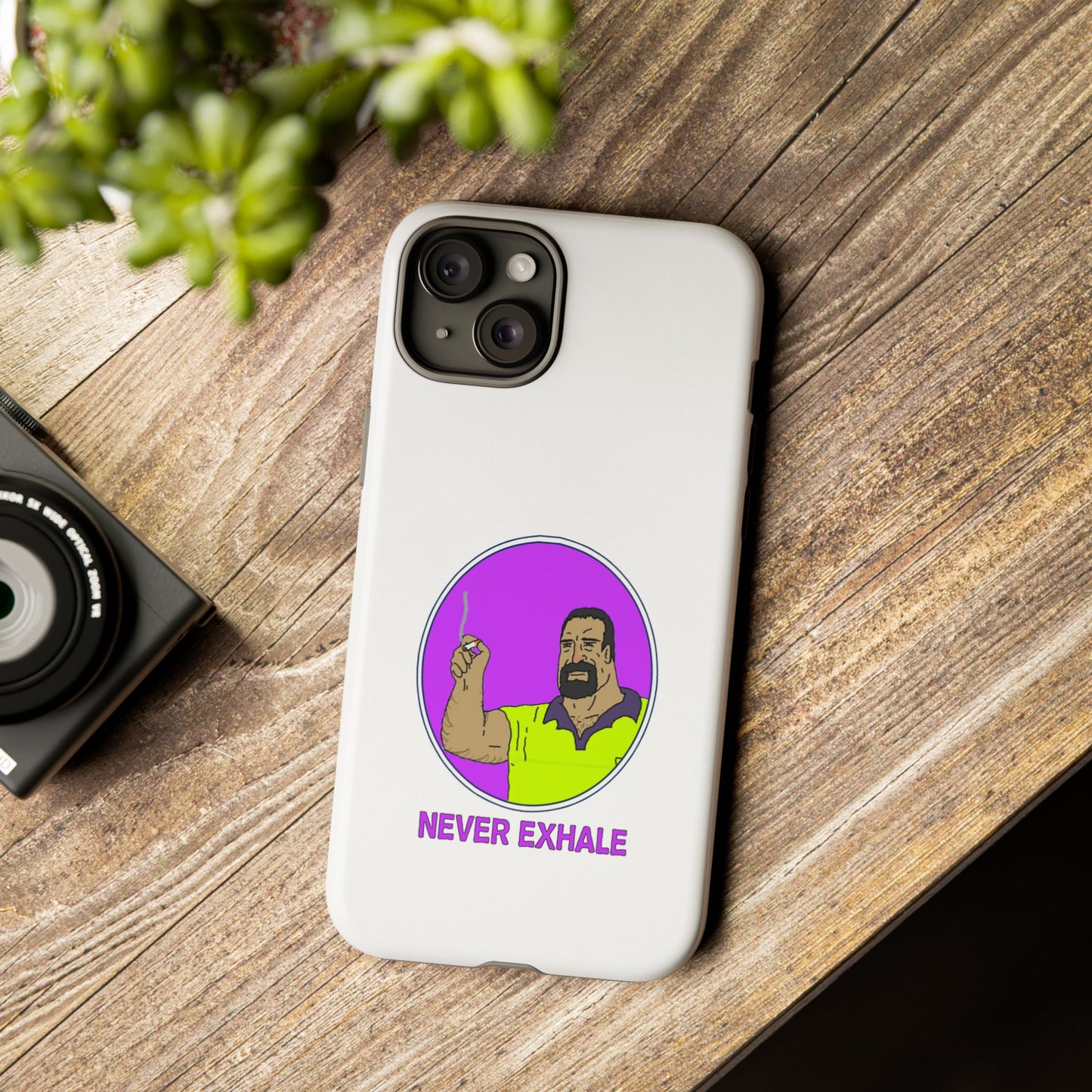 Never Exhale Phone Case (White)