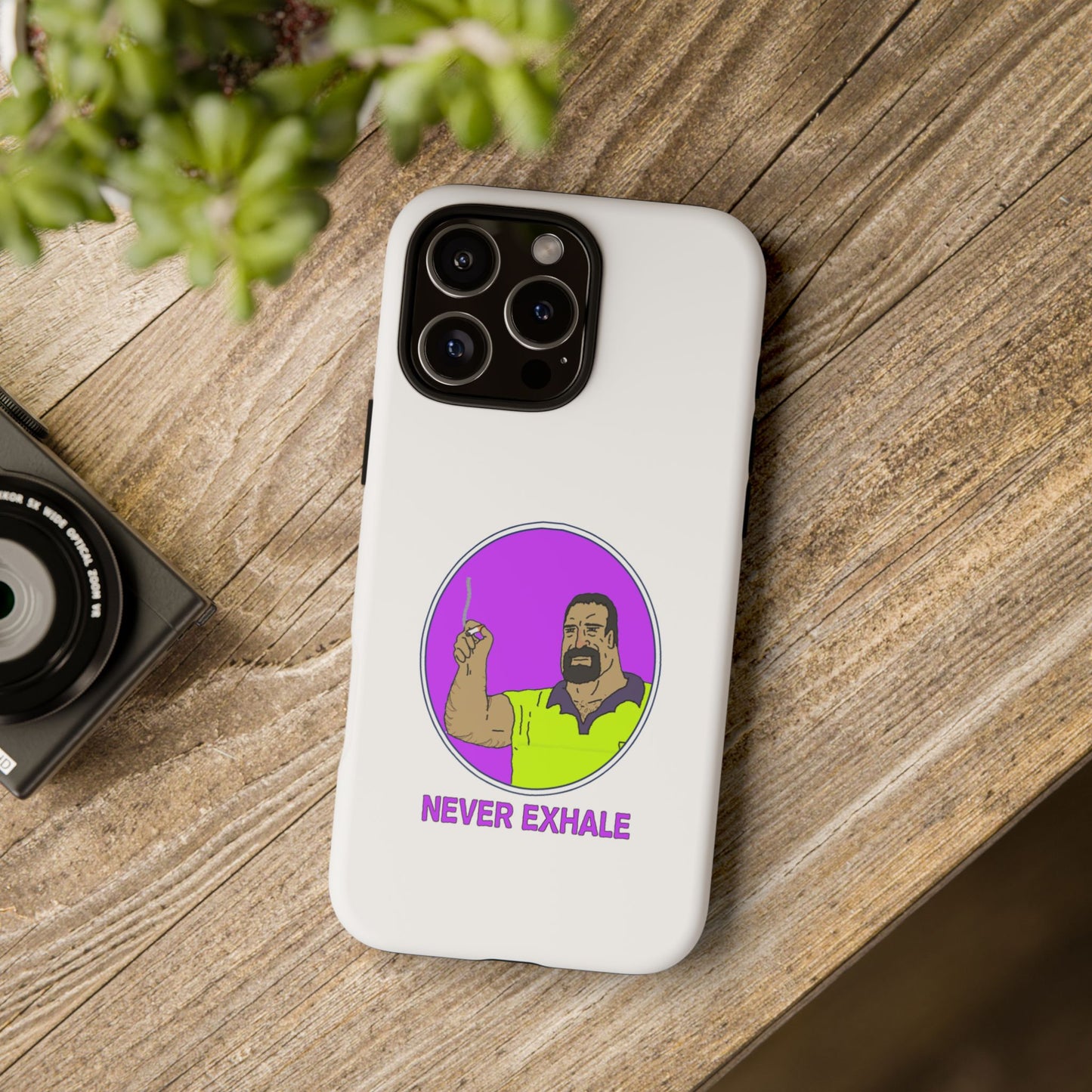 Never Exhale Phone Case (White)