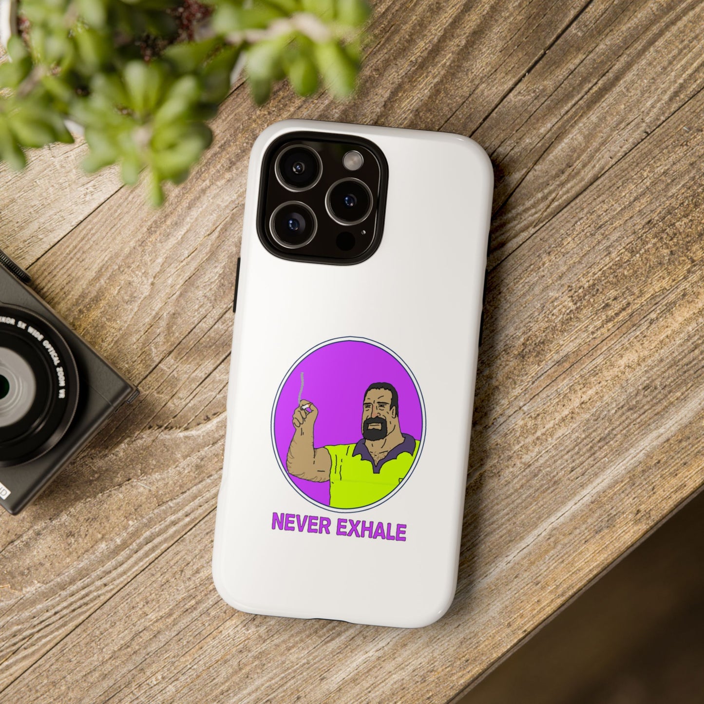 Never Exhale Phone Case (White)