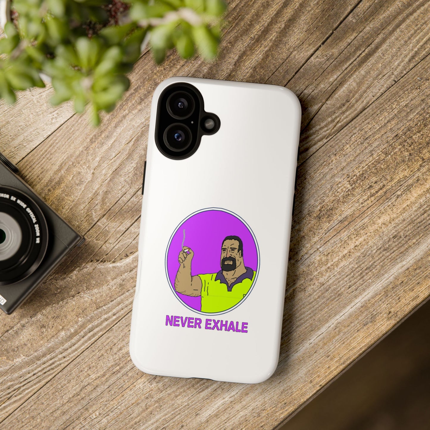 Never Exhale Phone Case (White)