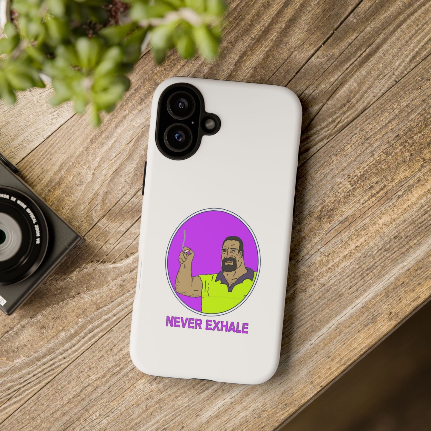Never Exhale Phone Case (White)