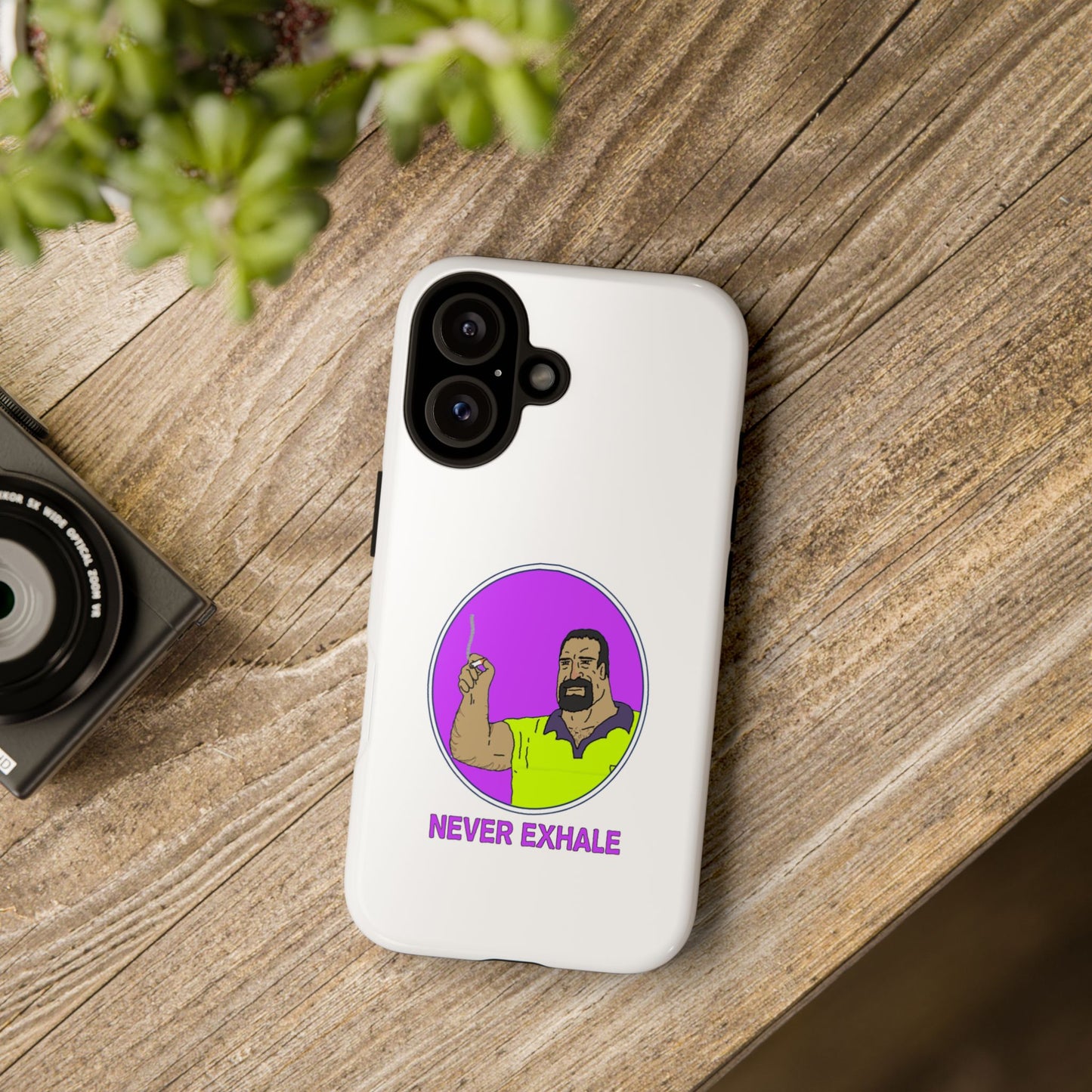 Never Exhale Phone Case (White)