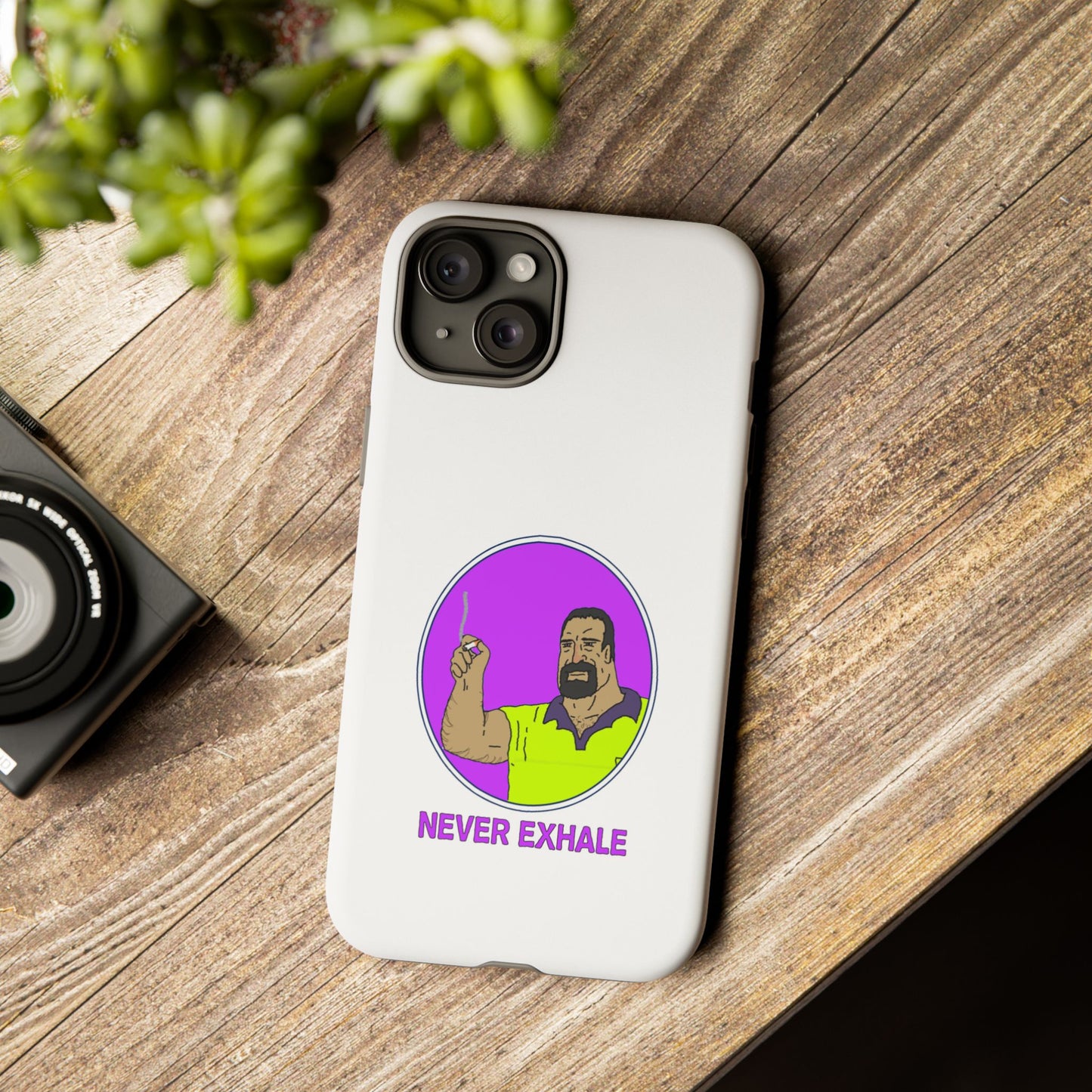 Never Exhale Phone Case (White)