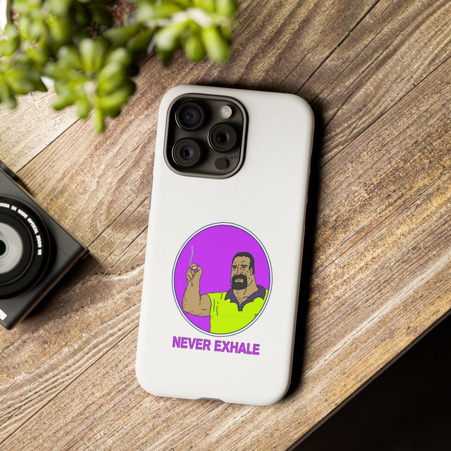 Never Exhale Phone Case (White)