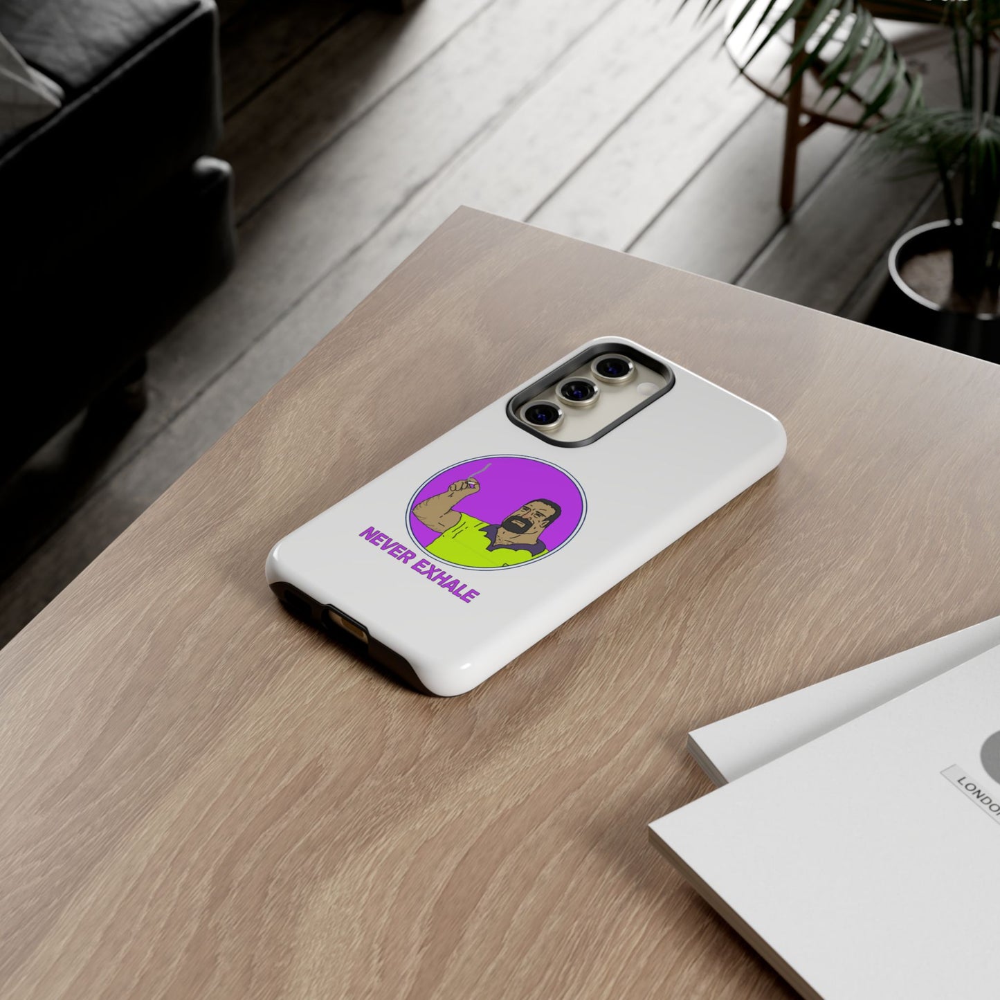Never Exhale Phone Case (White)